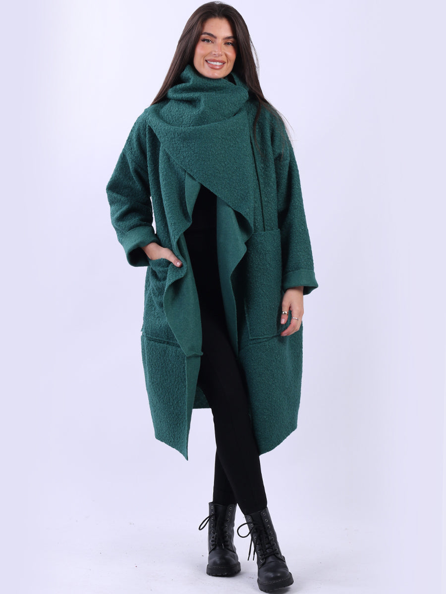 Ladies Cowl Neck Woolen Oversized Coat
