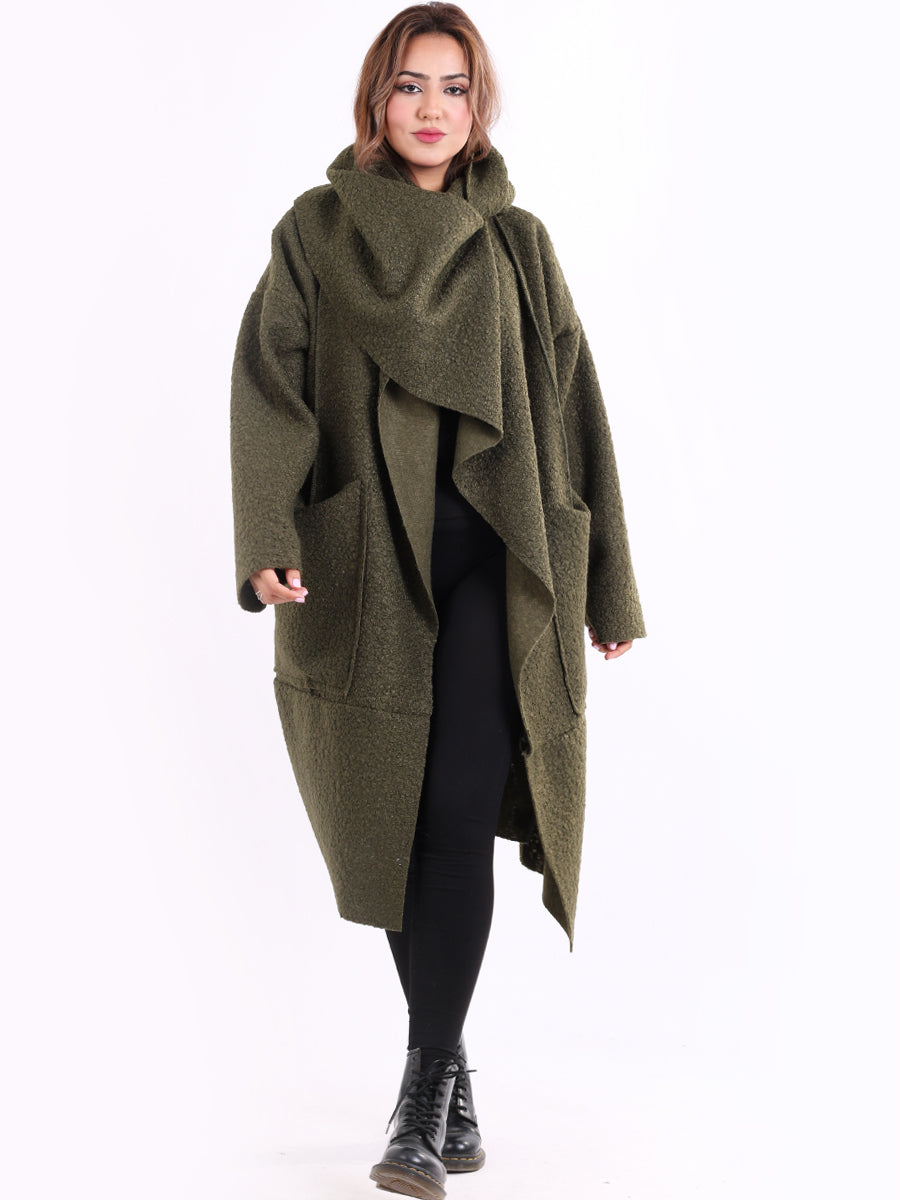 Ladies Cowl Neck Woolen Oversized Coat
