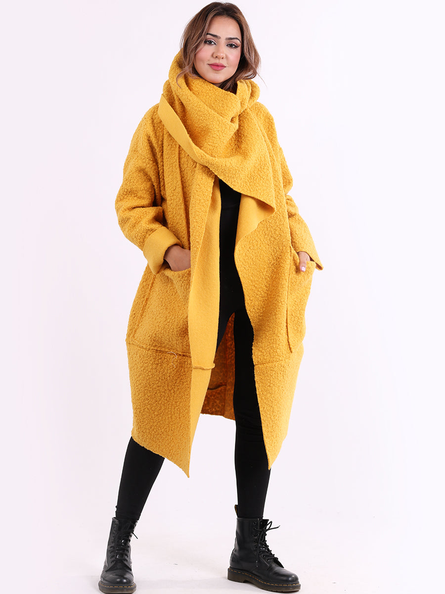 Ladies Cowl Neck Woolen Oversized Coat
