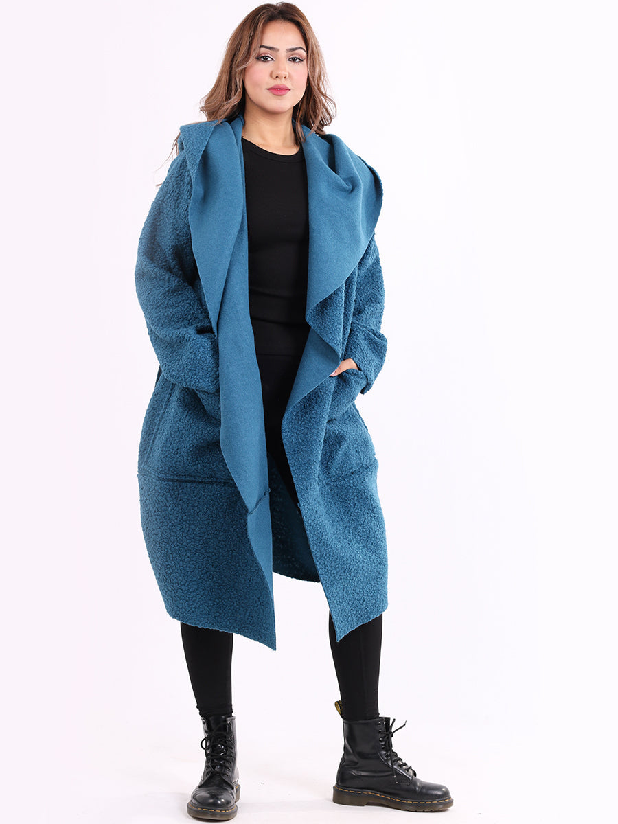Ladies Cowl Neck Woolen Oversized Coat