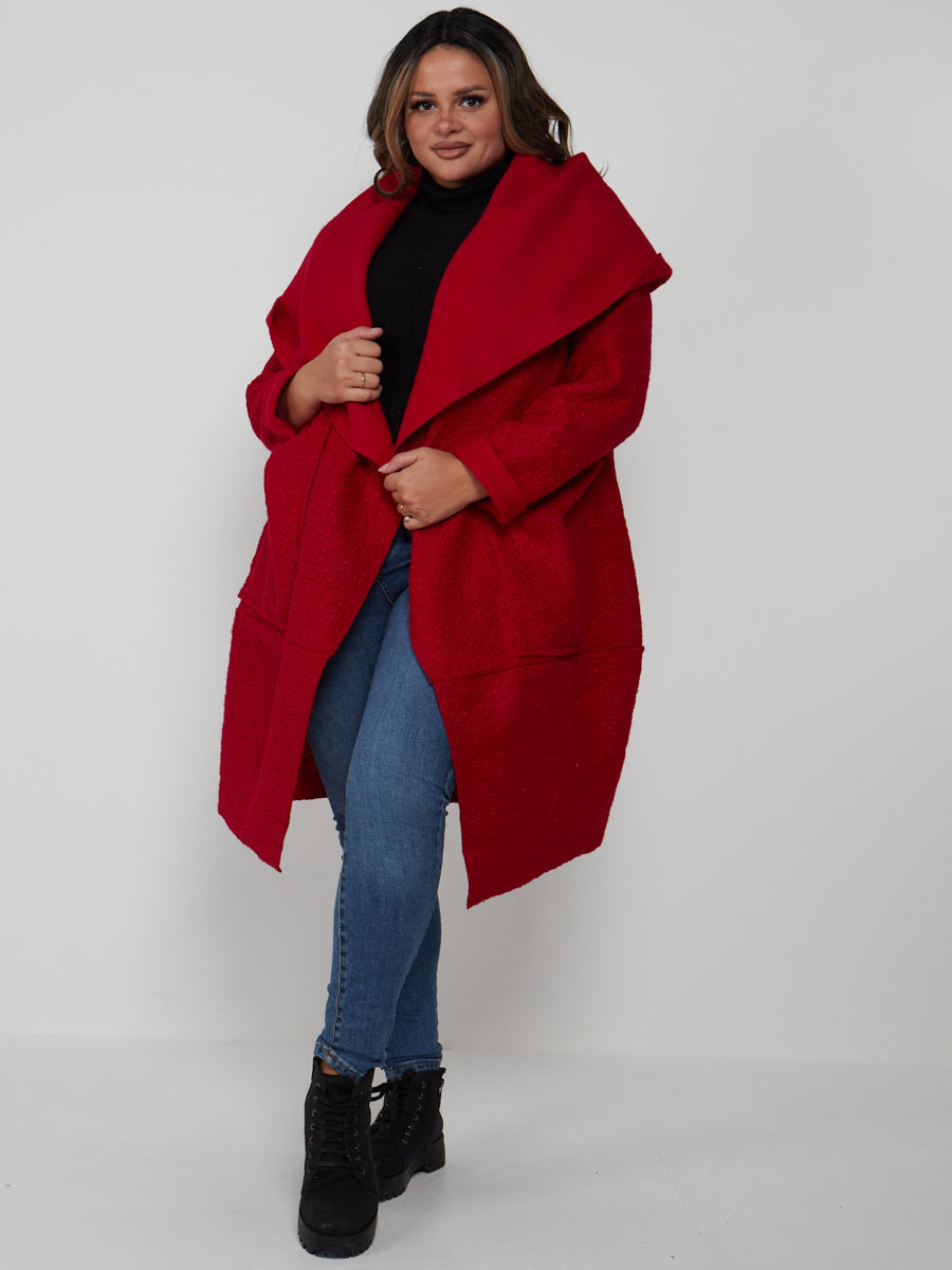 Ladies Cowl Neck Woolen Oversized Coat
