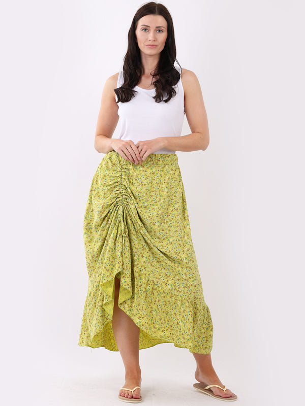 Ditsy Floral Gathered Front Skirt