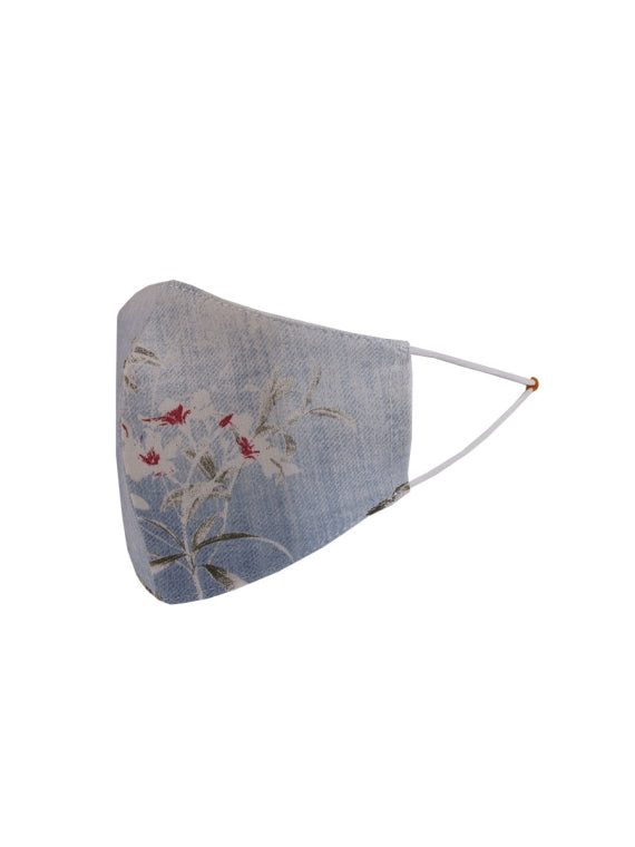 Floral Print Denim Cotton Washable Face Mask (PACK OF 5)