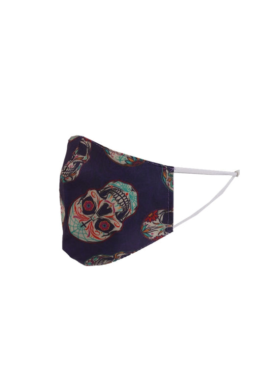 Italian Made Fun Skull Print Washable Cotton Face Mask (PACK OF 5)