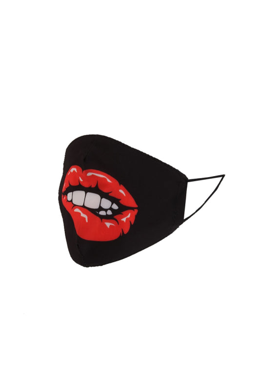 Italian Made Lip Print Cotton Reusable Face Mask (PACK OF 5)