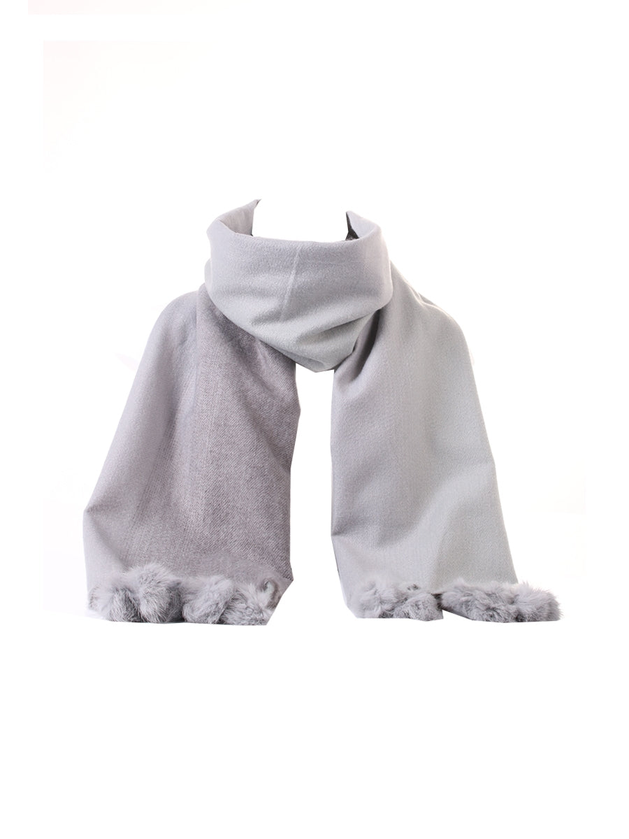 Ladies Multi Shades Pom Pom Woolen Scarf