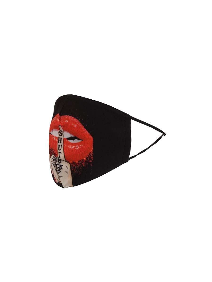 Italian Shut Up Lip Print Washable Cotton Face Masks