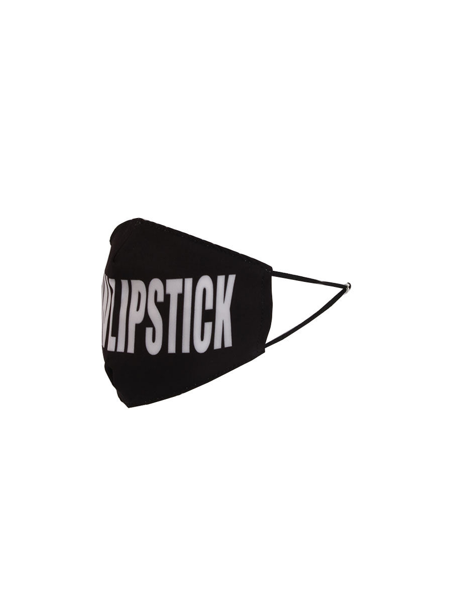 Made In Italy MY NEW LIPSTICK Slogan Print Cotton Face Masks-Black