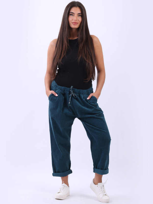 Italian Solid Cotton Corduroy Trouser