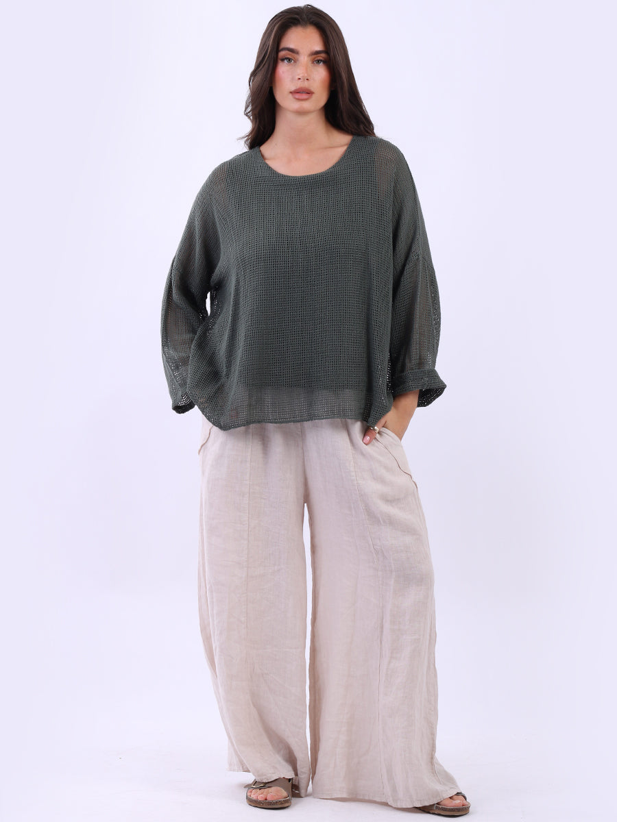 2 Layered Mesh Net Cotton Crop Top