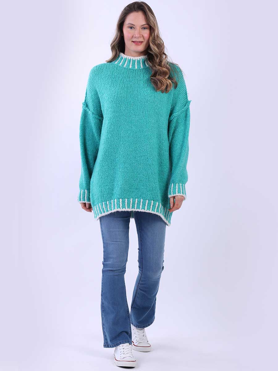 Whipstitch Knitted Wooly Jumper