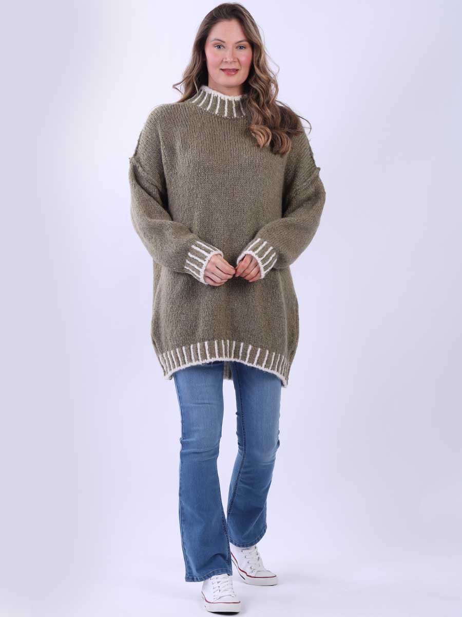 Whipstitch Knitted Wooly Jumper
