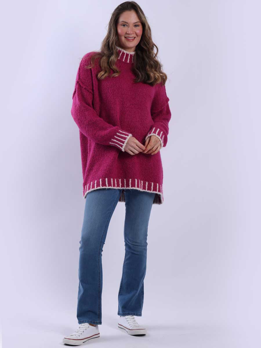 Whipstitch Knitted Wooly Jumper