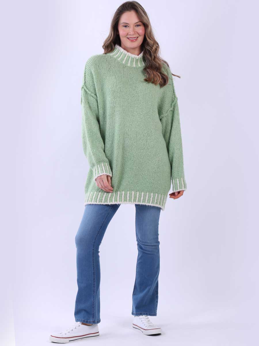 Whipstitch Knitted Wooly Jumper