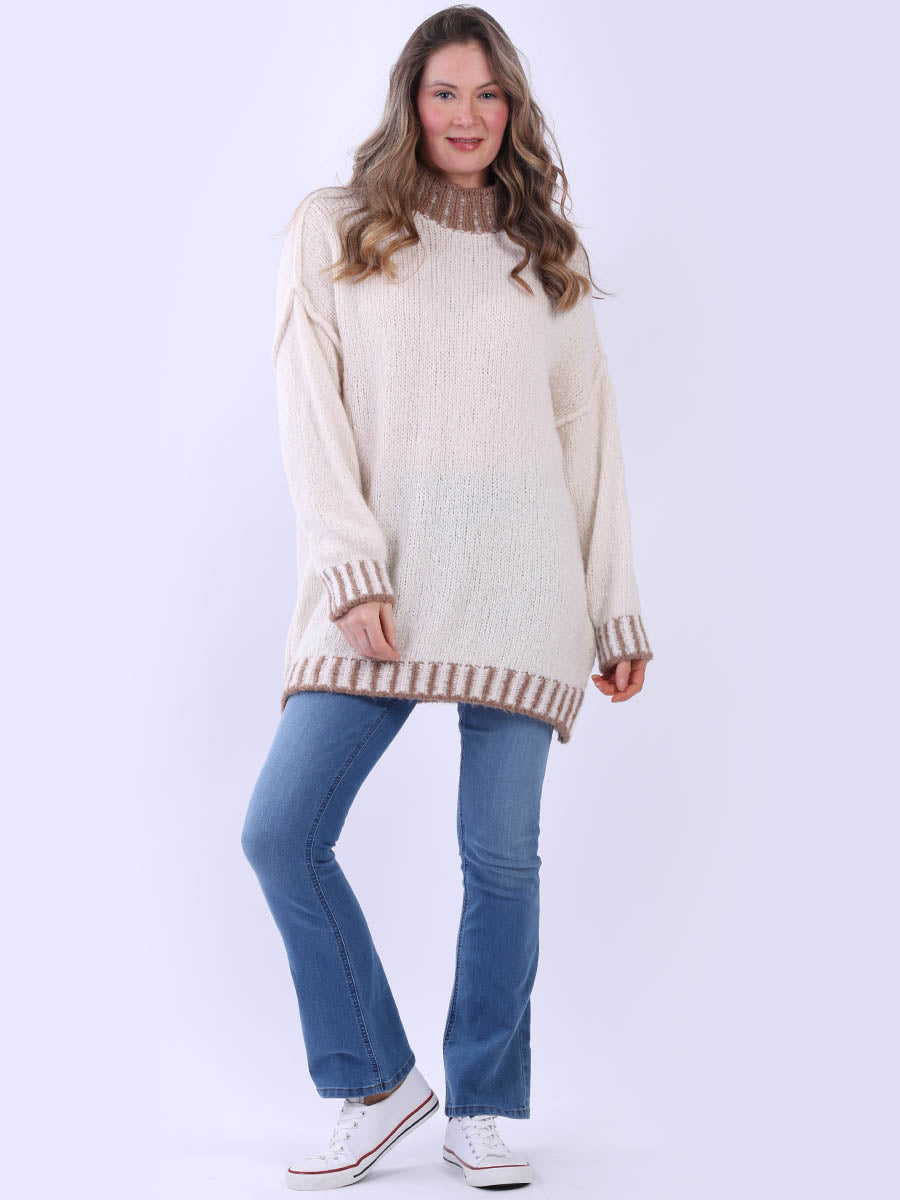Whipstitch Knitted Wooly Jumper