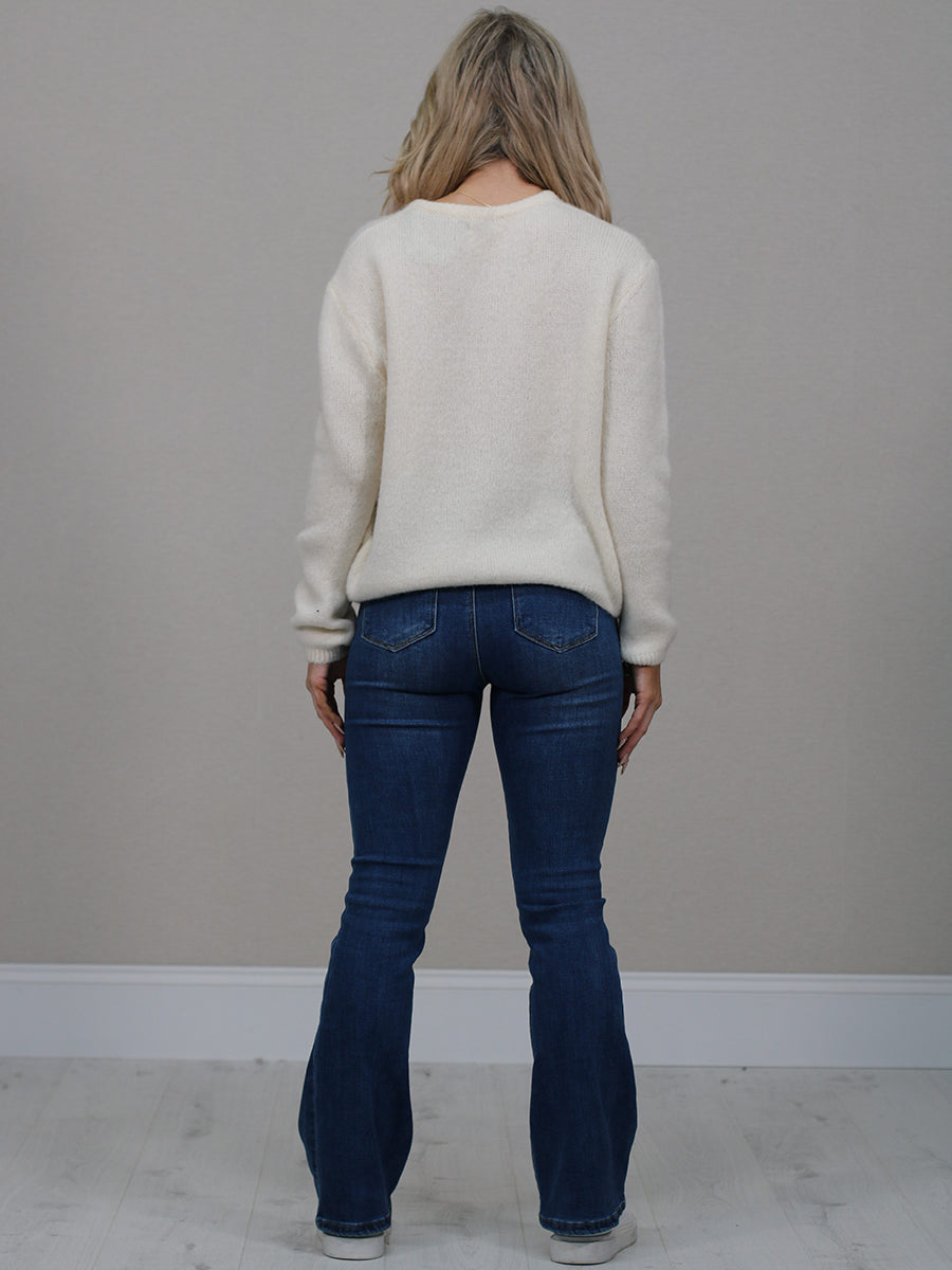 Front Buttoned Crop Knitted Cardigan