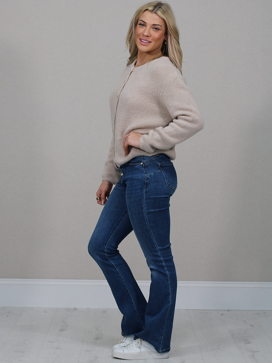 Front Buttoned Crop Knitted Cardigan