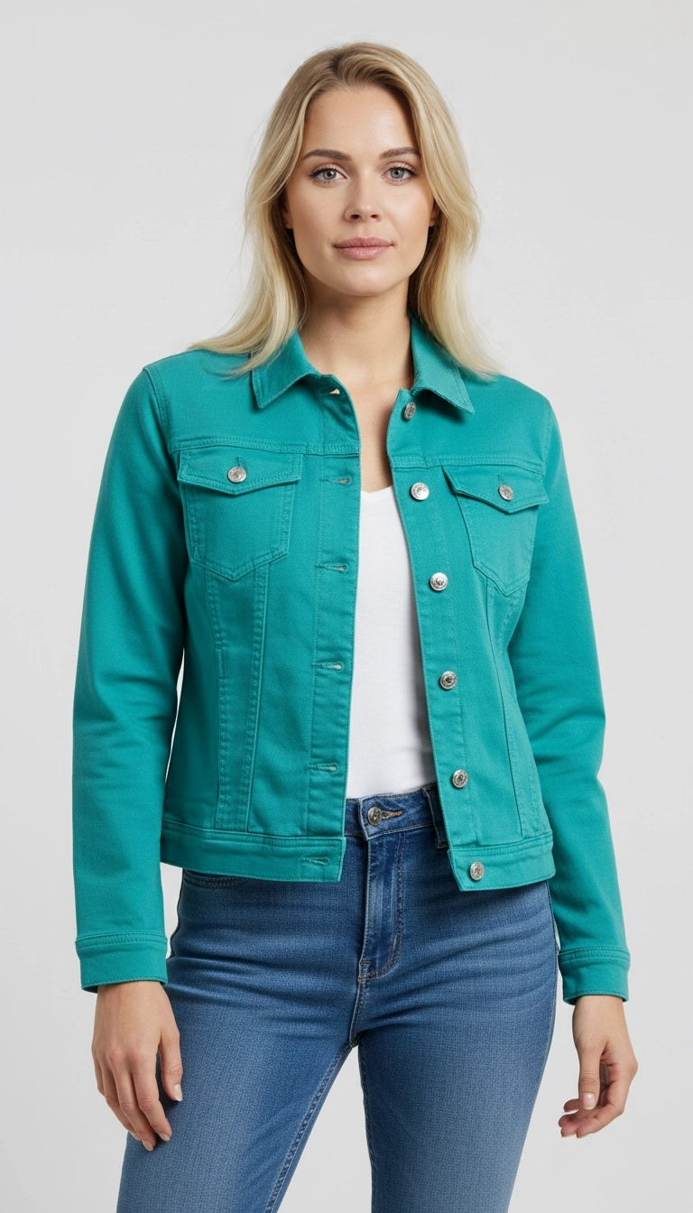 Women Button Down Denim Cotton Jacket