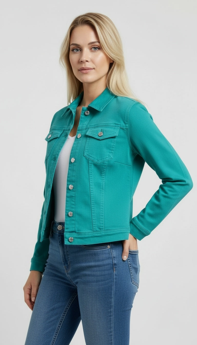 Women Button Down Denim Cotton Jacket