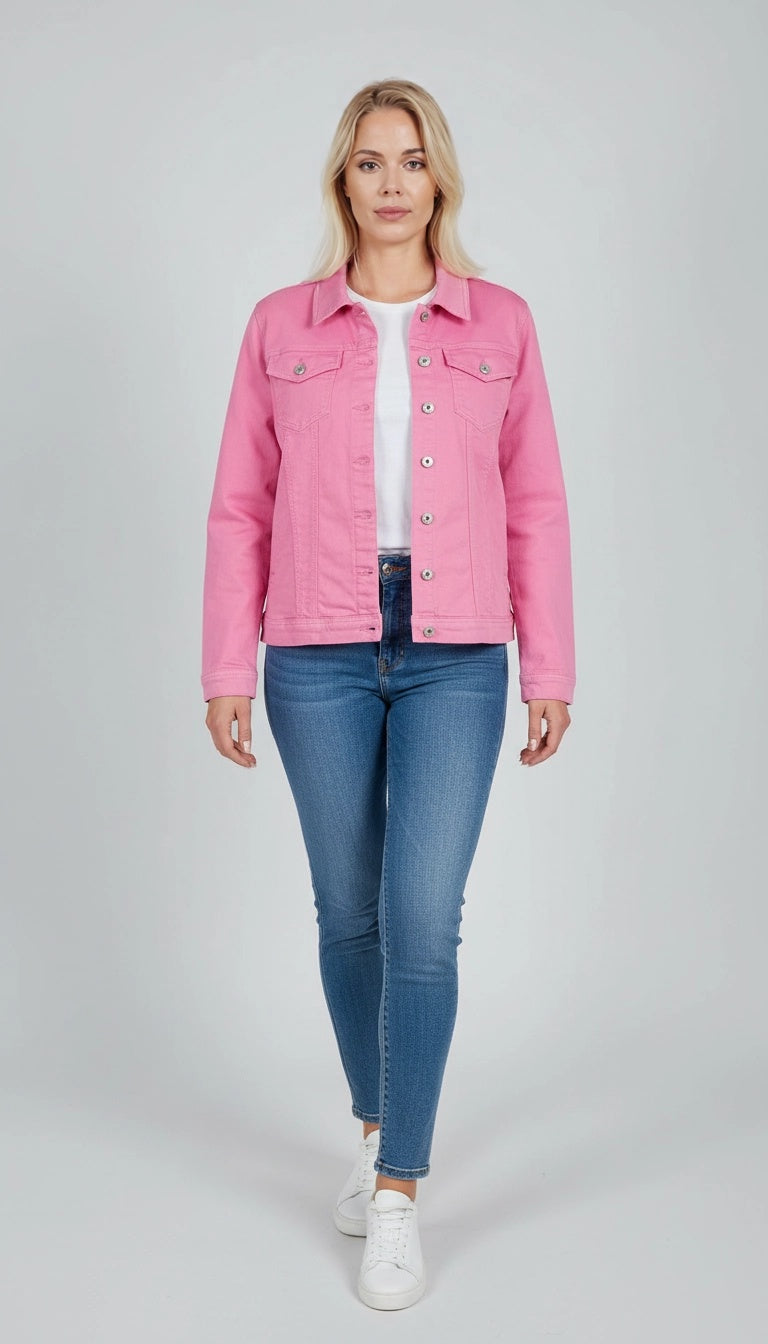 Women Button Down Denim Cotton Jacket