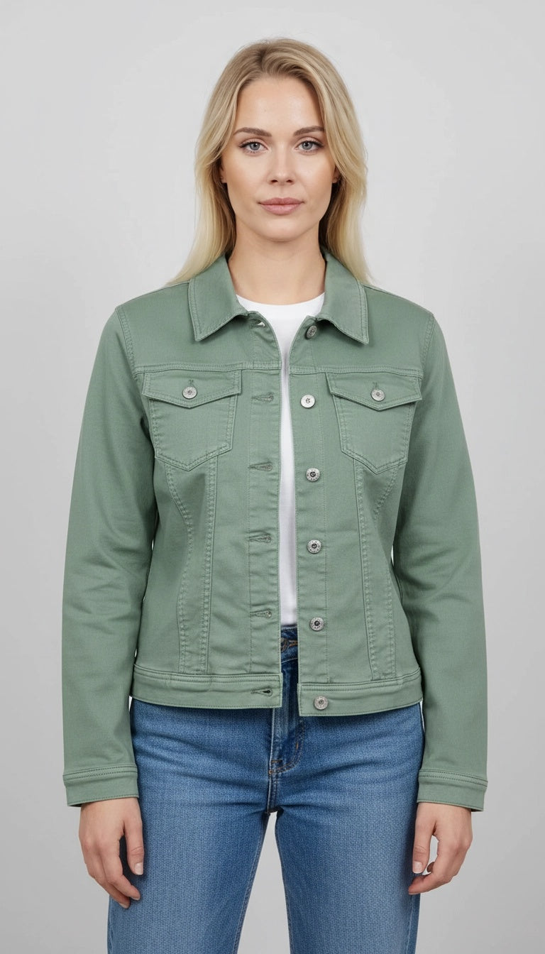 Women Button Down Denim Cotton Jacket