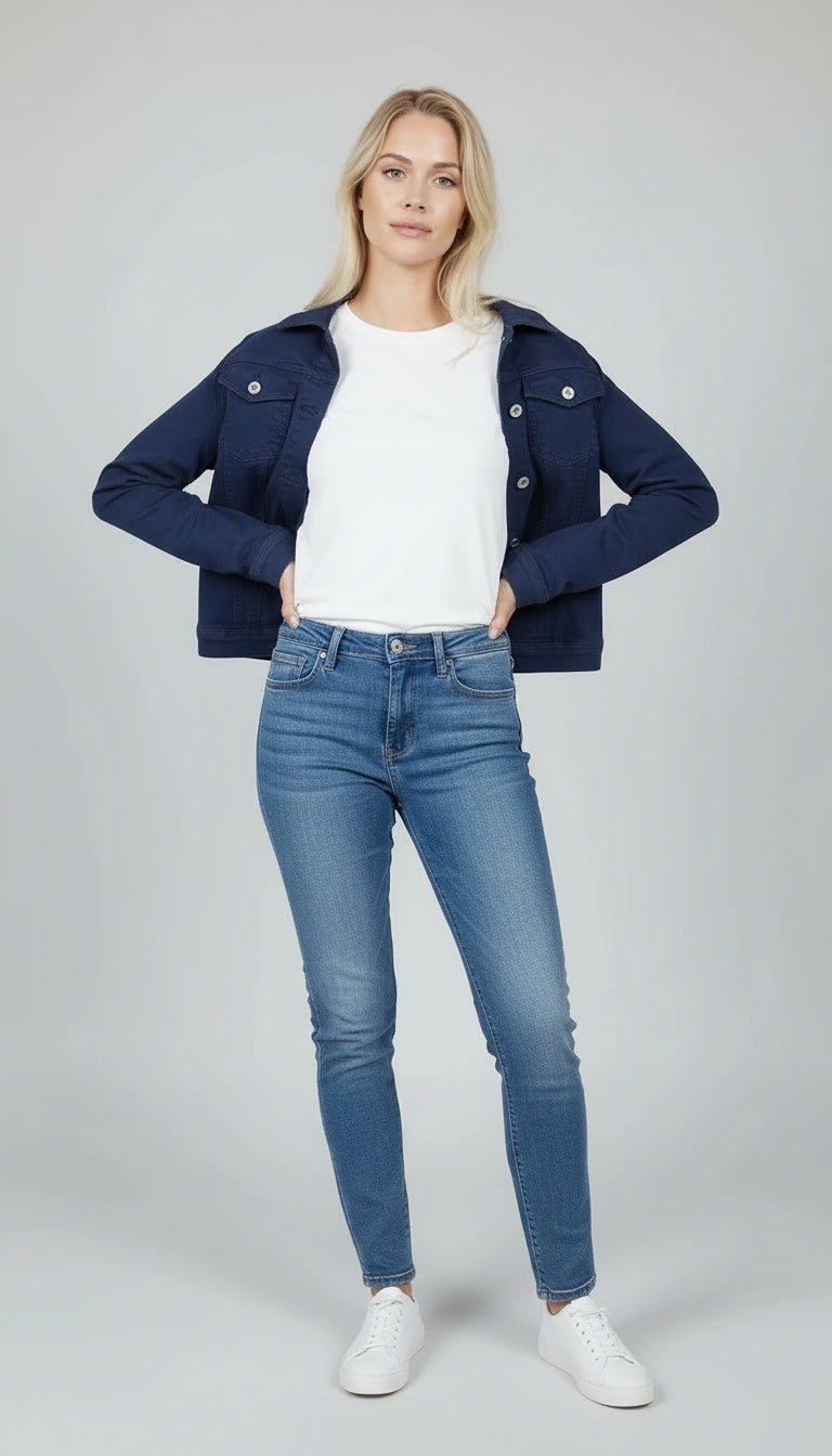 Women Button Down Denim Cotton Jacket