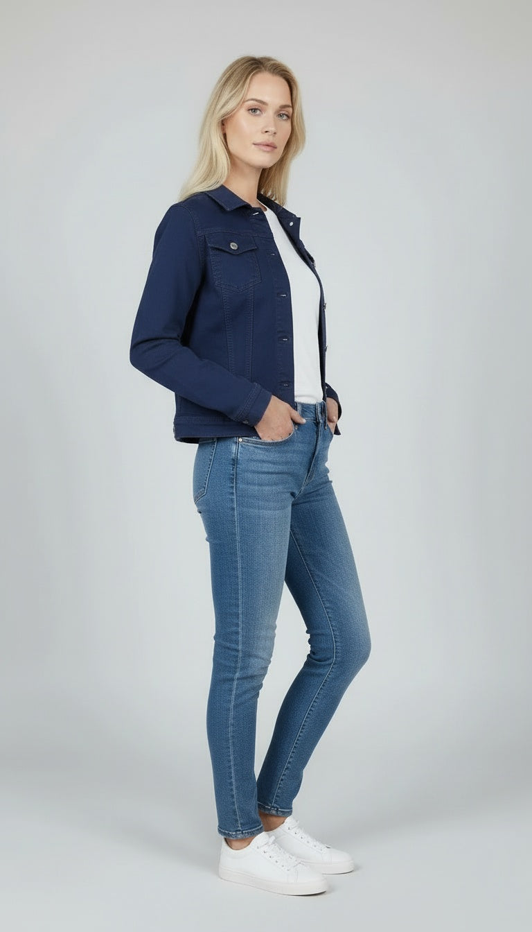 Women Button Down Denim Cotton Jacket
