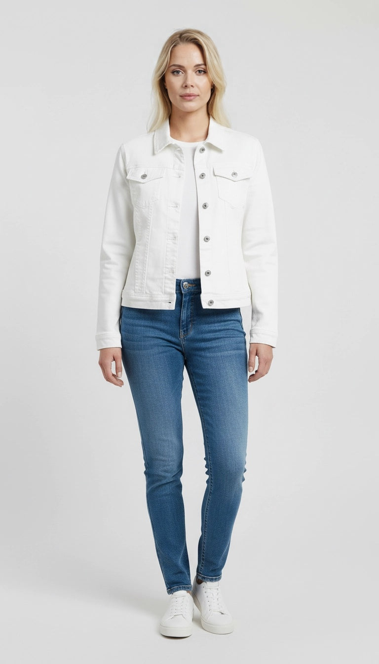 Women Button Down Denim Cotton Jacket