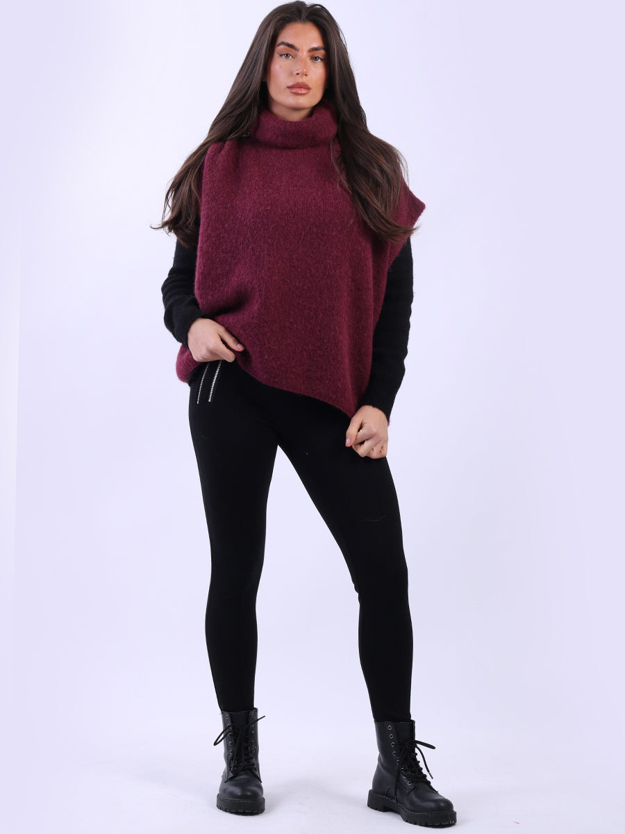 Cowl Neck Batwing Wool Knit Jumper