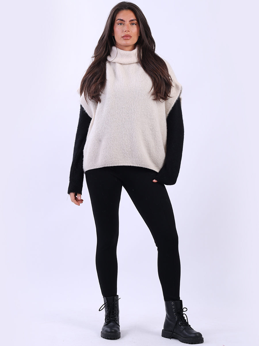 Cowl Neck Batwing Wool Knit Jumper