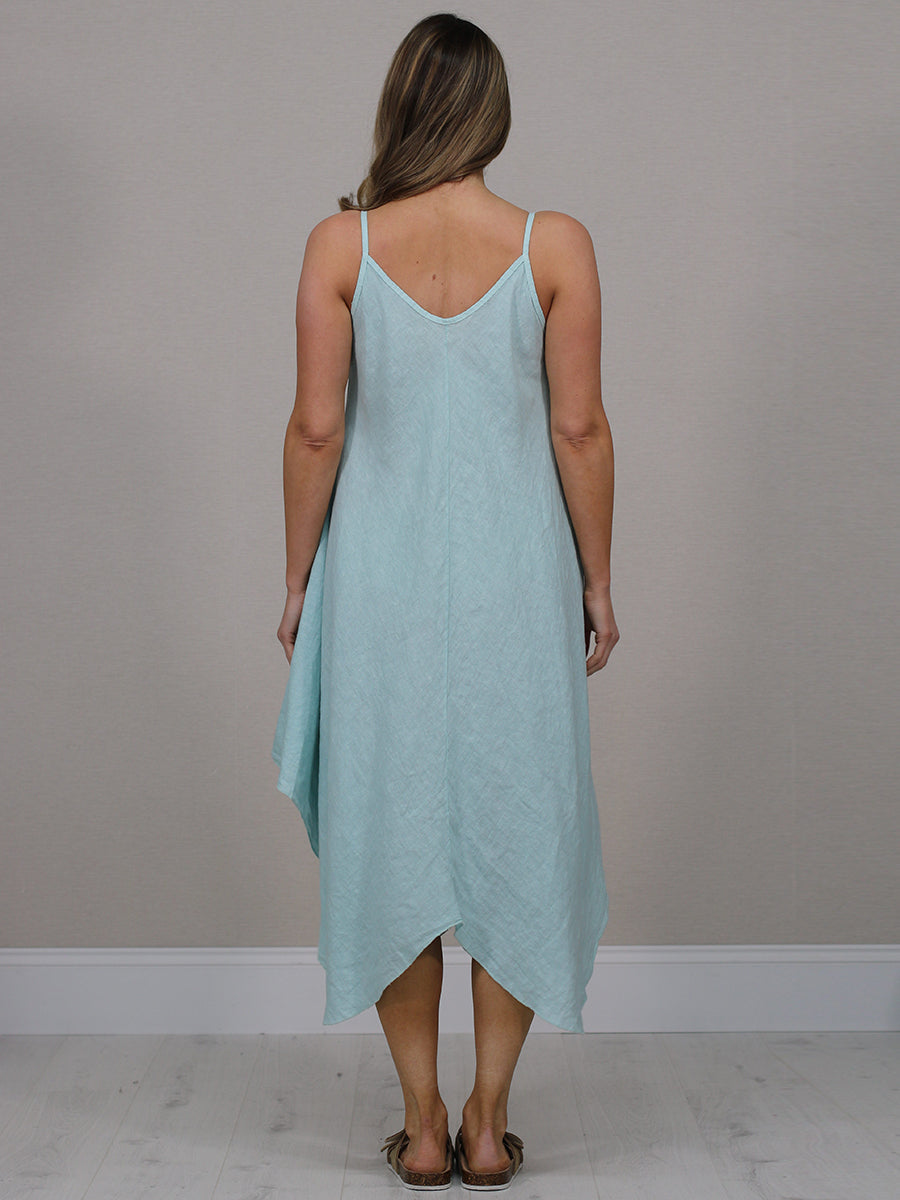 Sleeveless Plain Linen Cami Dress