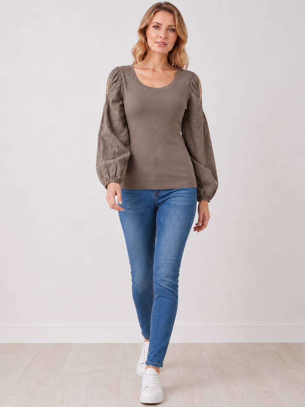 Cold Shoulder Cotton Tee Mocha