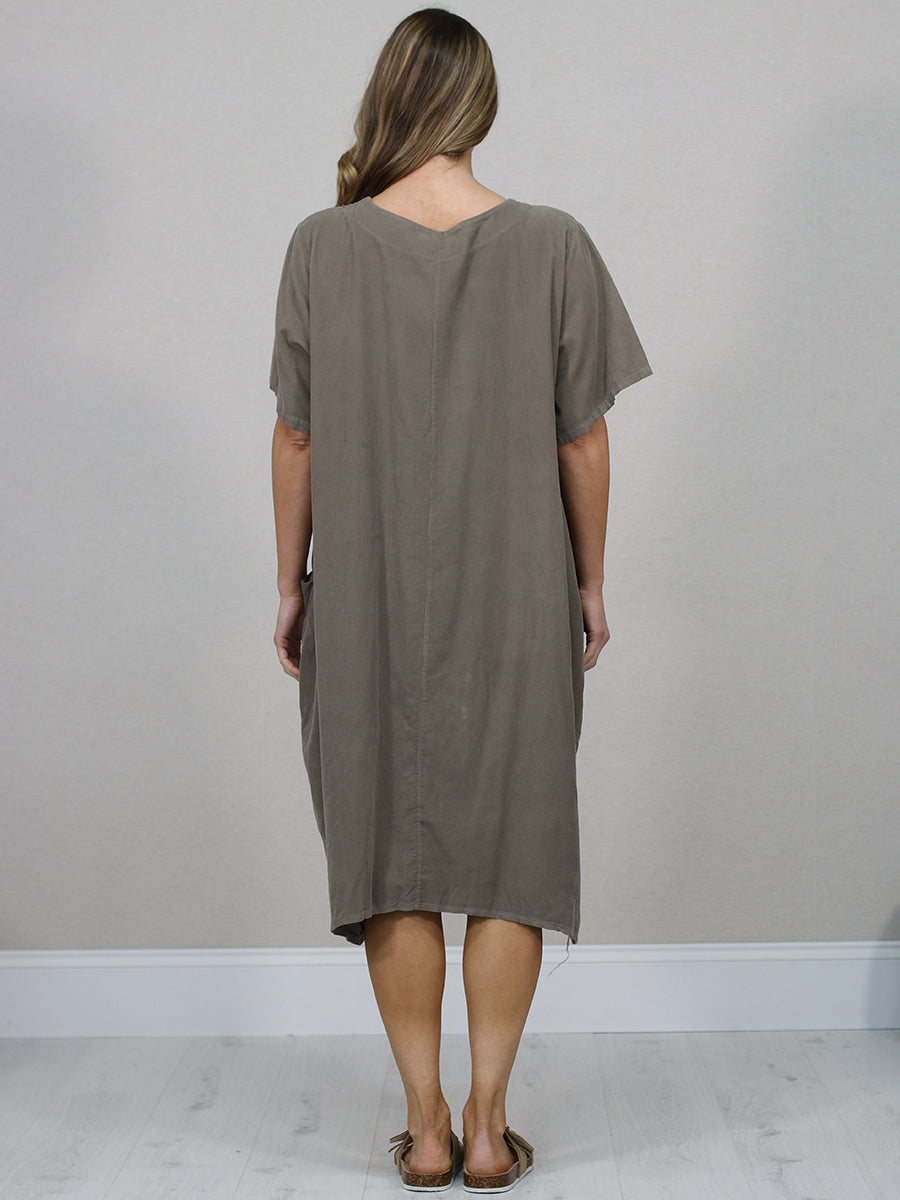 Floral Applique Baggy Cotton Dress