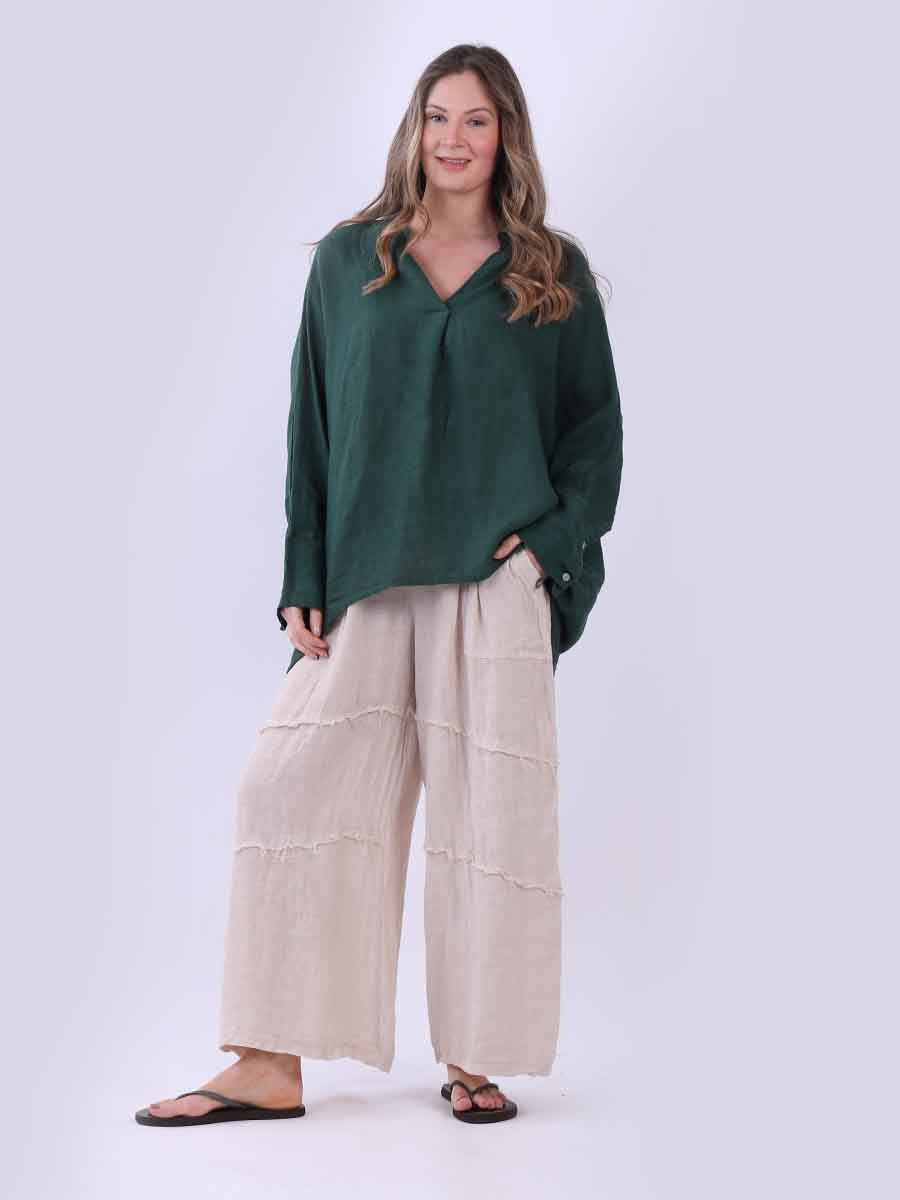 Ladies Plain Baggy Linen Top