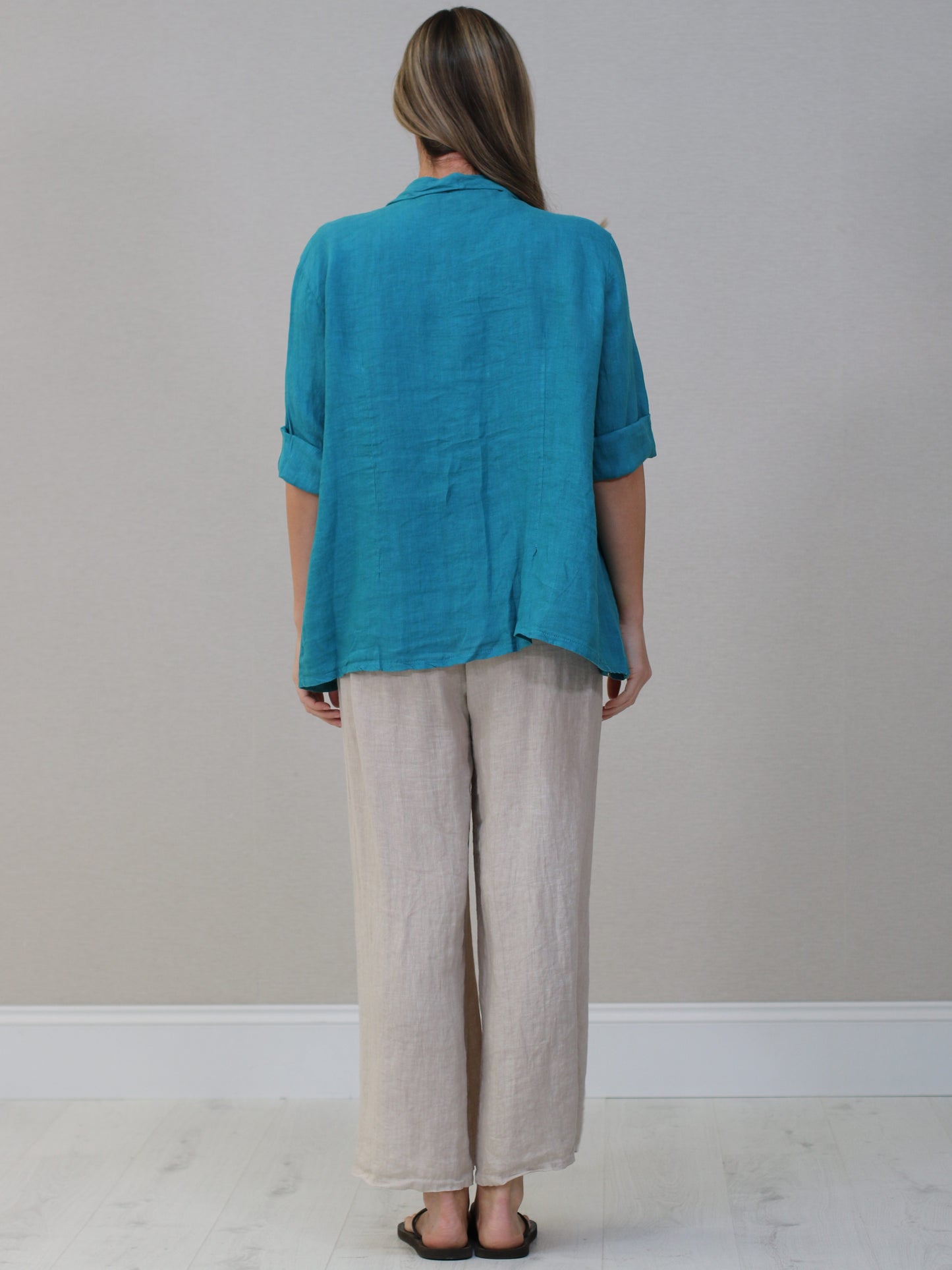Shawl Collar Solid Linen Jacket