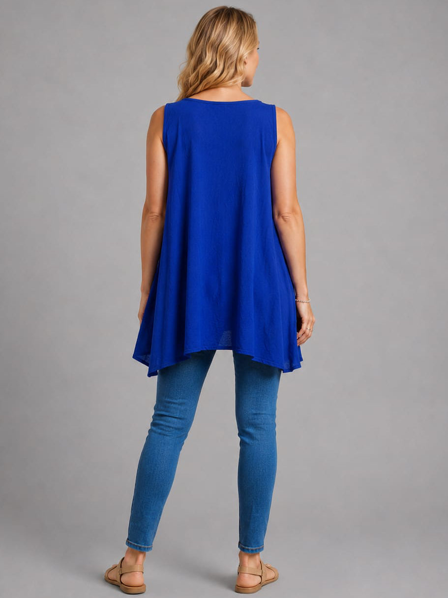 Sleeveless Solid Cotton Tank Top