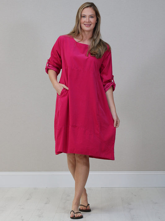 Women Plain Corduroy Midi Dress