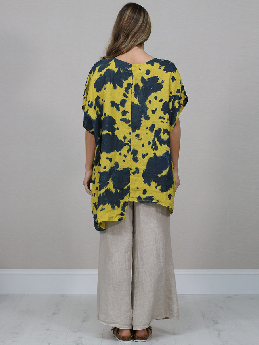 Batwing Tie And Dye Linen Baggy Top