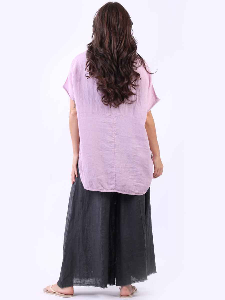 Italian Plain Linen Baggy T-Shirt
