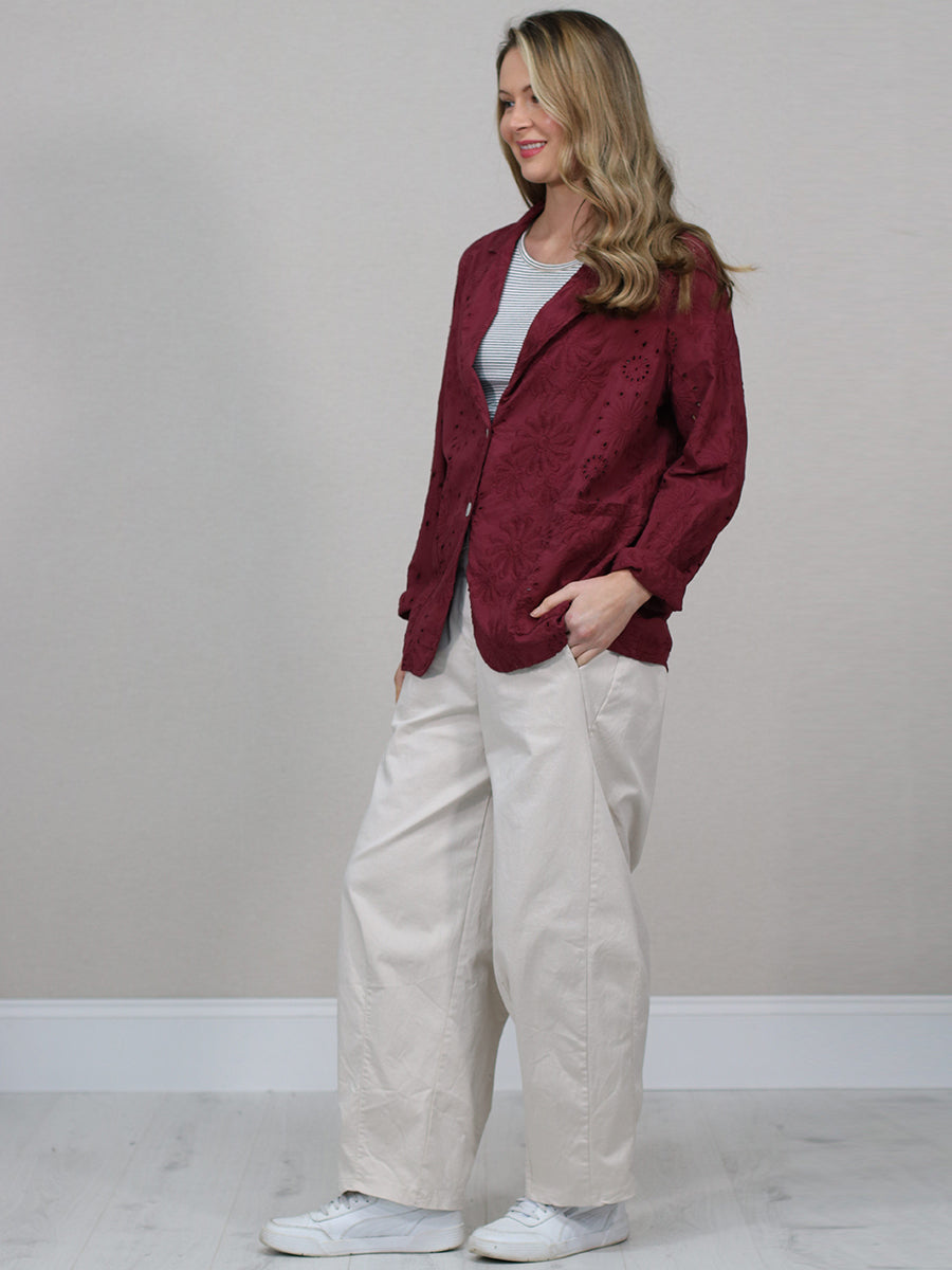 Broderie Eyelet Formal Collar Jacket