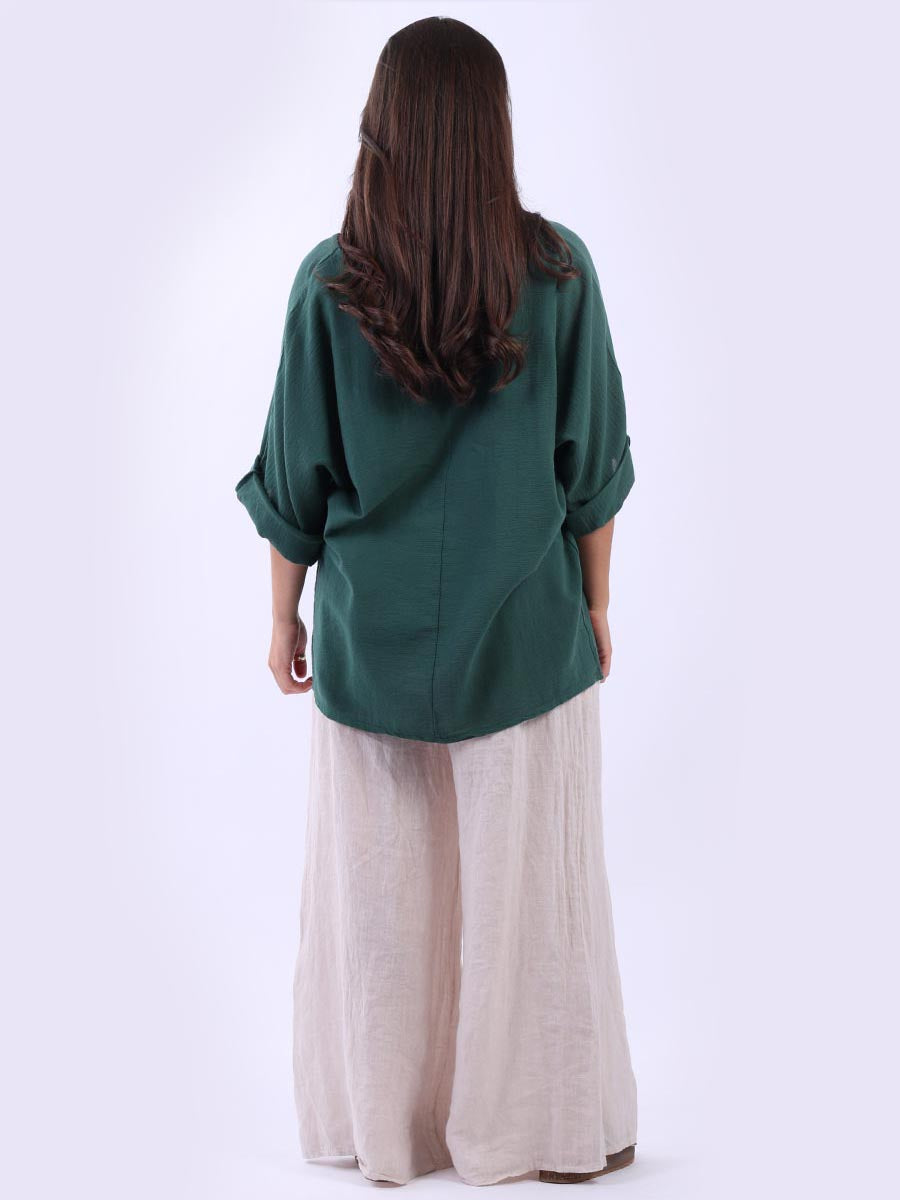 Women Plain Cotton Baggy Crop Top