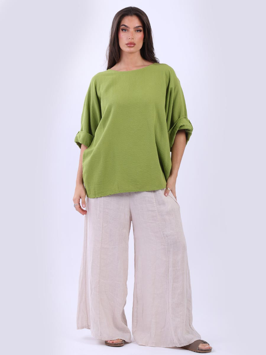 Women Plain Cotton Baggy Crop Top
