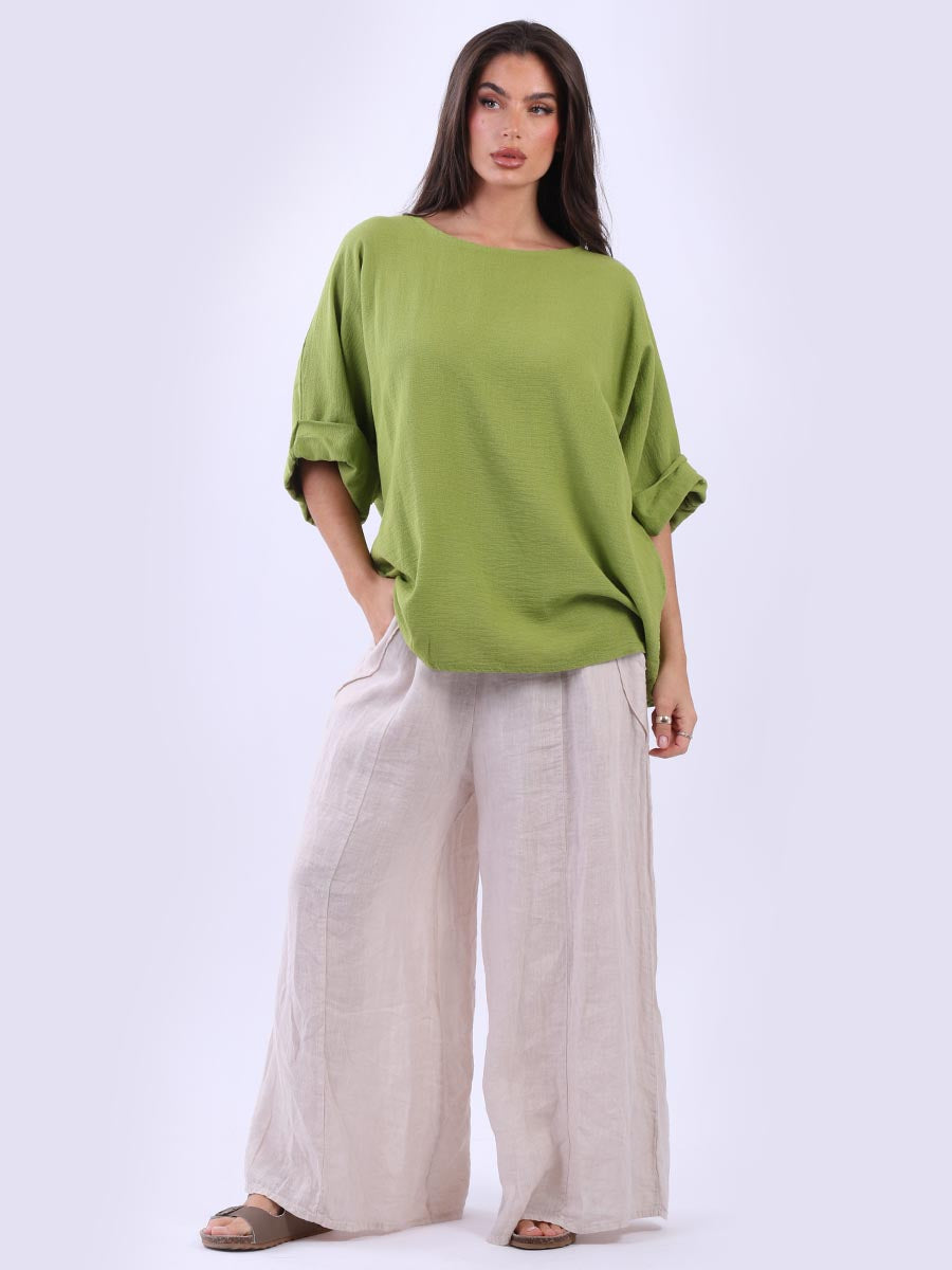 Women Plain Cotton Baggy Crop Top