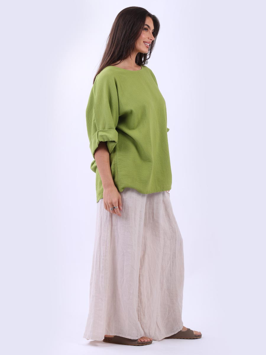 Women Plain Cotton Baggy Crop Top
