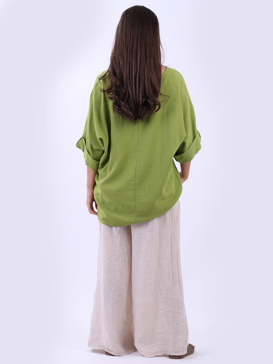 Women Plain Cotton Baggy Crop Top