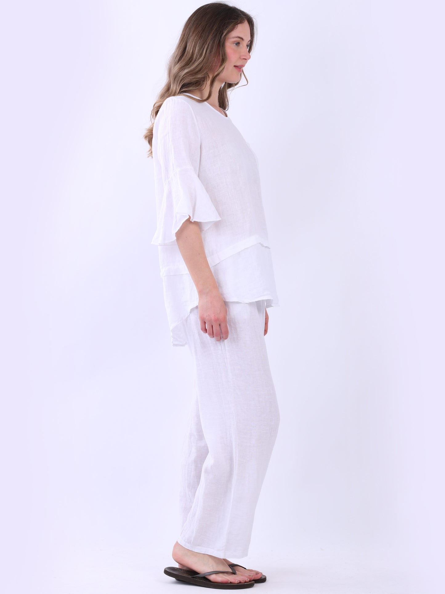 Bell Arms Solid Linen Baggy Top