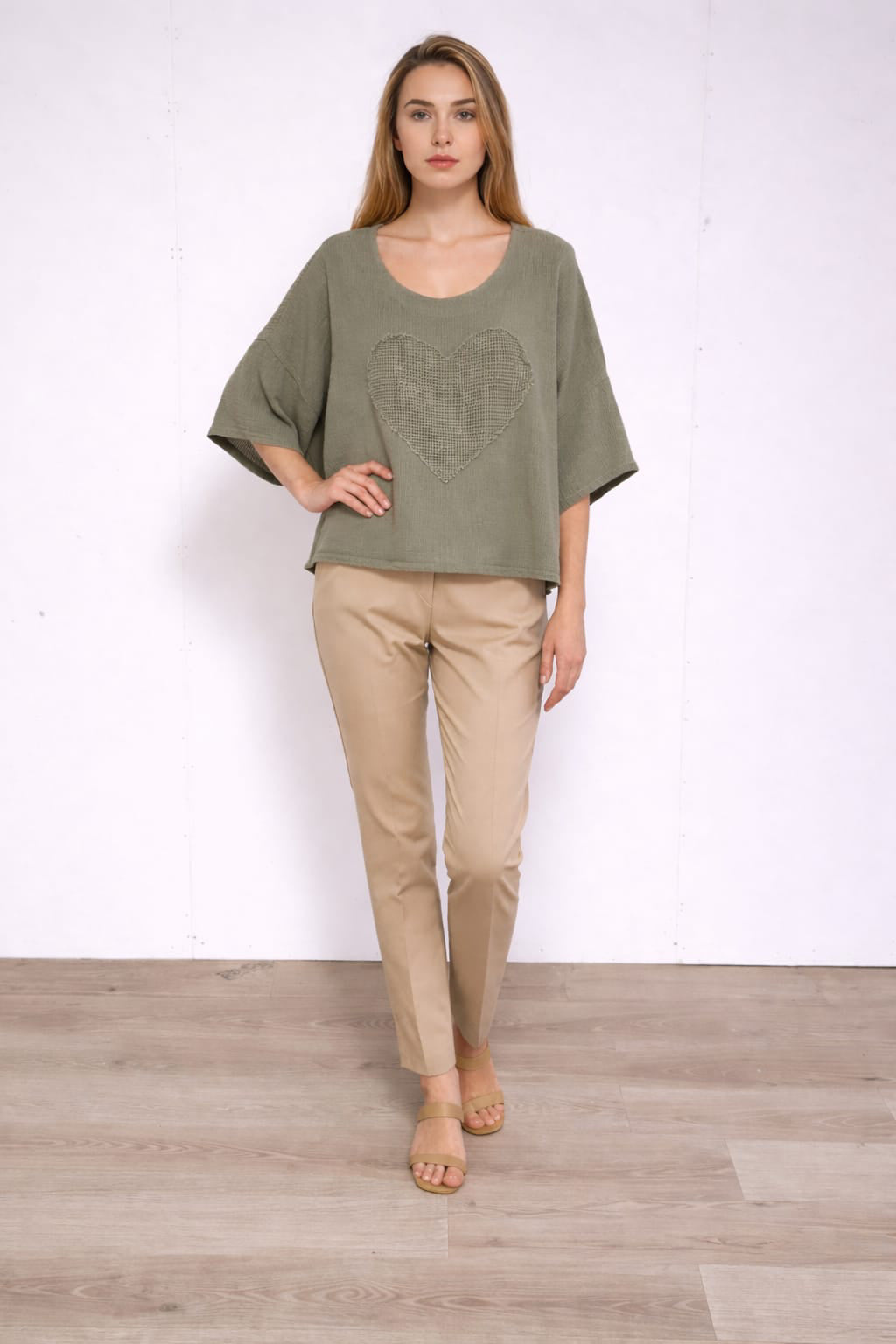 Cotton Crop Top Khaki