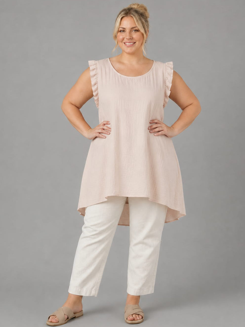 Plus Size Sleeveless Top Pink