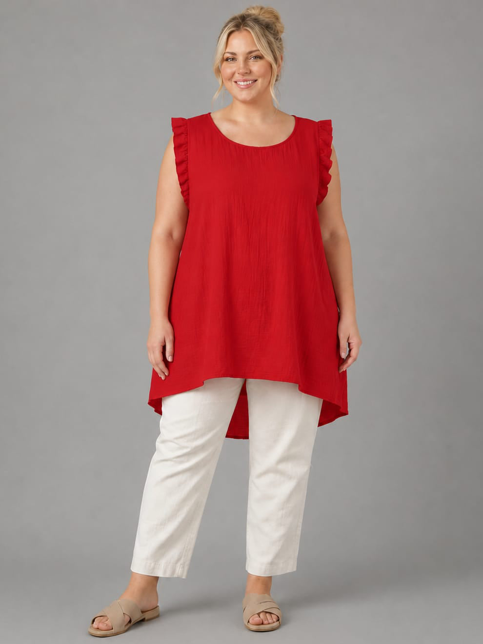 Plus Size Sleeveless Top Red