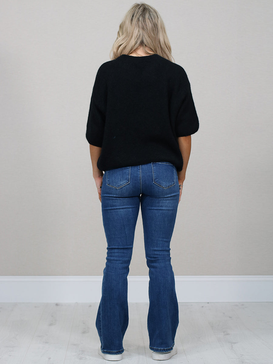 Solid Knitted Crop Baggy Jumper